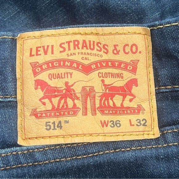 Levi's 514 Straight Leg Flex Denim Jeans Size 36 x 32 Men's - Picture 2 of 5
